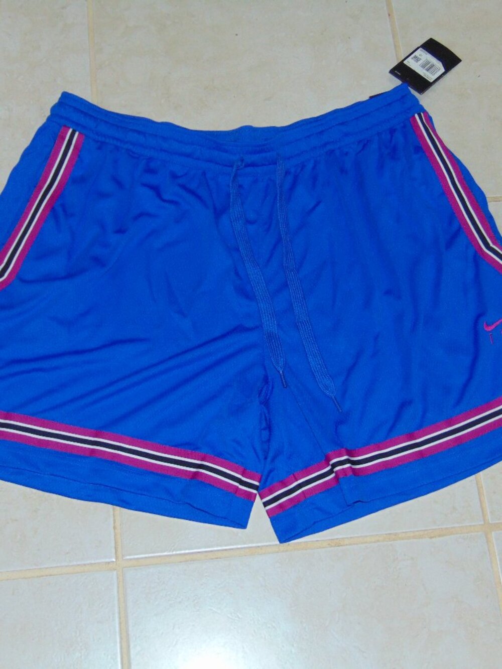 Nike Crossover Basketball Shorts Women 3XL Blue Pink Mesh Draw String